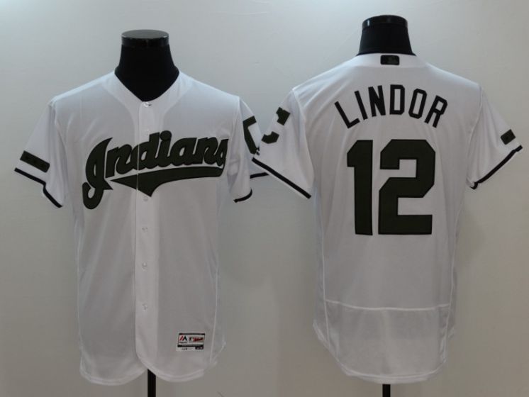 Men Cleveland Indians #12 Francisco Lindor White Elite MLB Jerseys->cleveland indians->MLB Jersey
